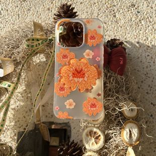 叶菽原创定制《秋菊意》新中式国风清冷小众高级感IMD双层苹果17/14/15/16promax磨砂亮面iPhone秋冬手机壳