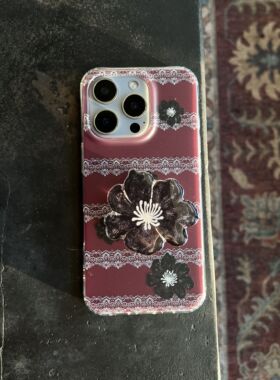 叶菽原创定制《黑瑾蕾》新中式国风清冷小众高级感IMD双层苹果17/14/15/16promax磨砂亮面iPhone秋冬手机壳