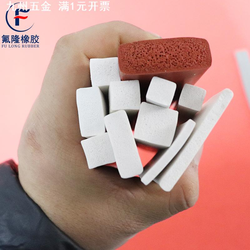 定制硅胶发泡条 方形多色防水硅胶密封条机械阻燃海绵发泡条