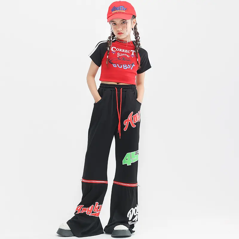 爵士舞服装女童短款上衣六一舞蹈