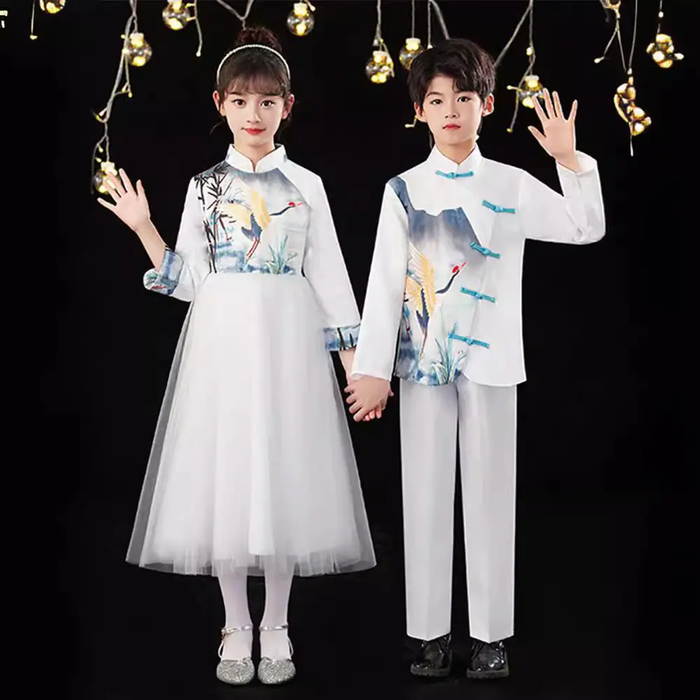 六一儿童古筝演出服小学生朗诵大
