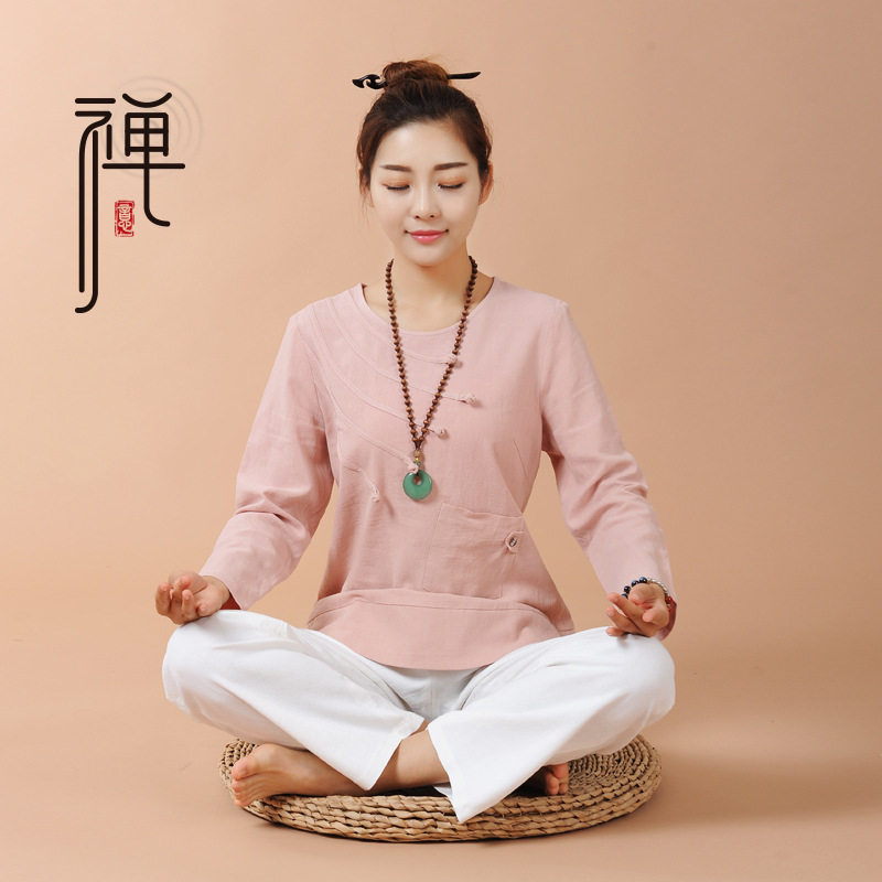 直销秋冬新品女棉麻瑜伽套装