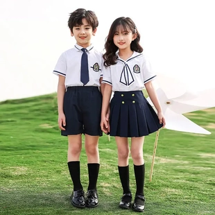 幼儿园园服夏装英伦学院风儿童校服套装小学生班服夏季毕业照服装