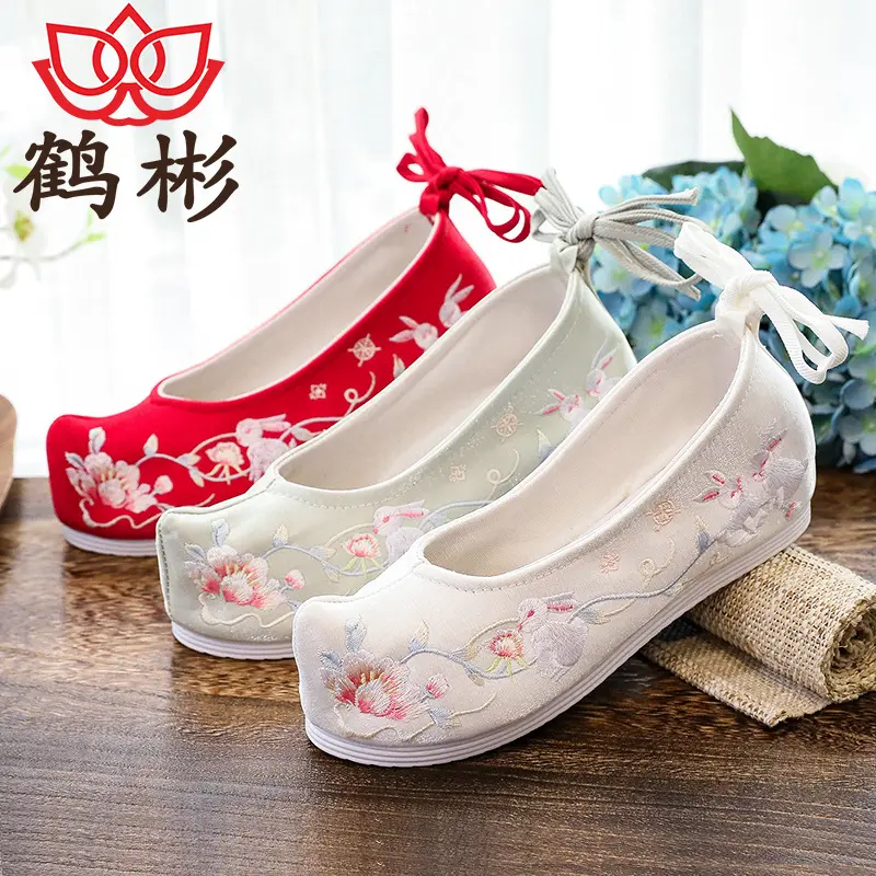 古装汉服鞋子女古风汉元素中低跟