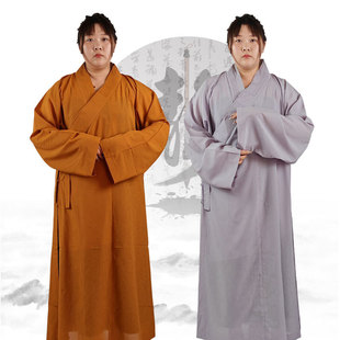 僧服大褂长衫夏季薄料透气出家师父和尚尼姑衣服僧衣僧袍灰色黄色