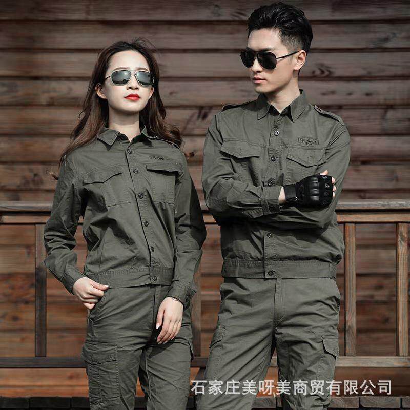 夏季工作服套装男薄款长短袖焊工防烫机修建筑工地耐磨耐脏劳保服