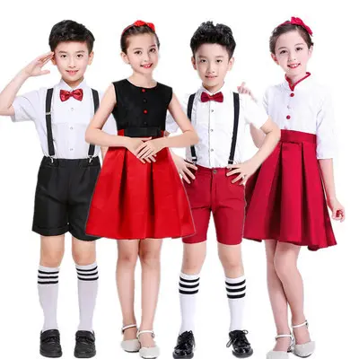 男童演出服背带裤主持大合唱女童