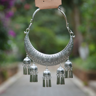 民族风特色少数民族儿童藏银景颇族苗族银饰项圈复古舞蹈演出配饰