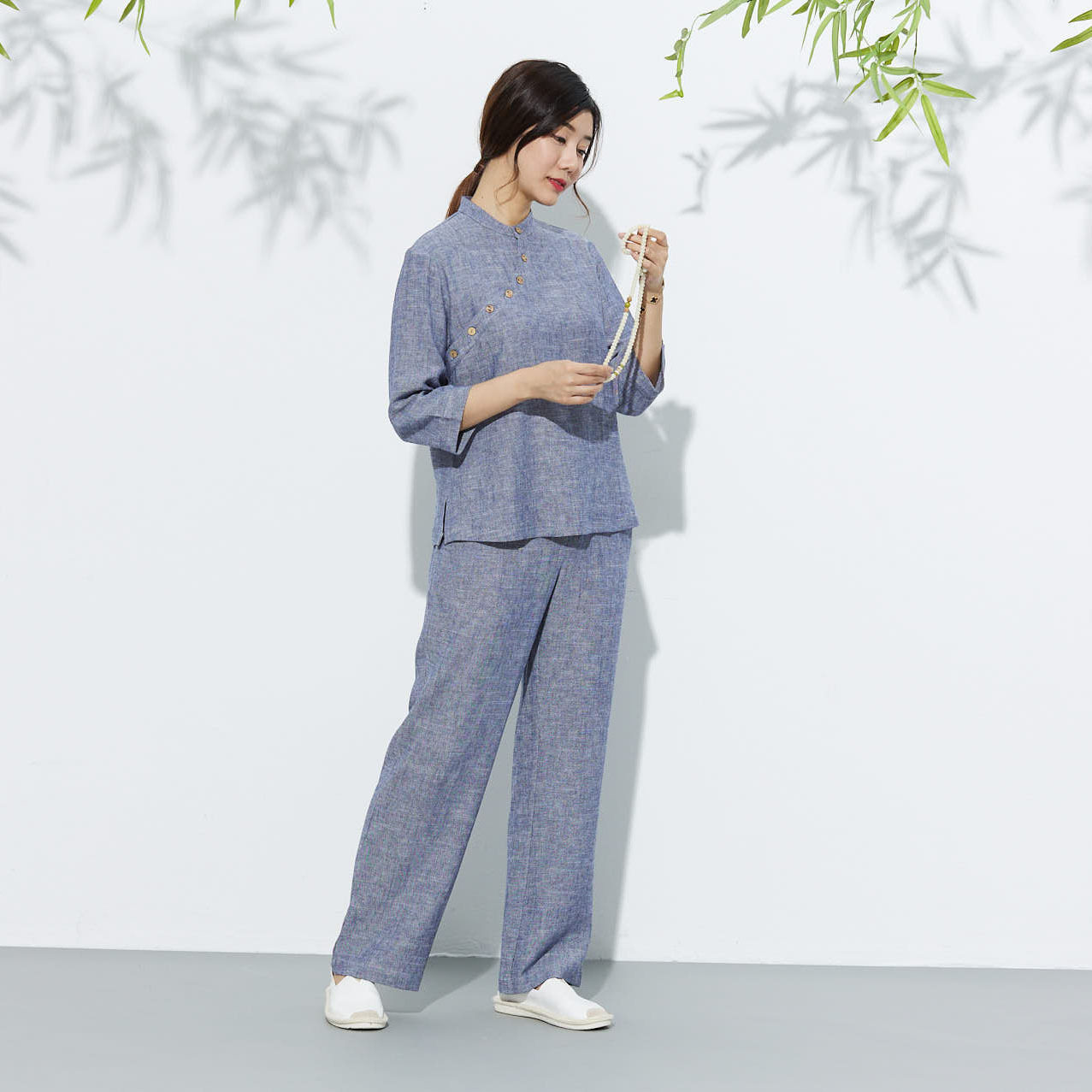 新款春夏棉麻女套装禅茶服亚麻七分袖透气排汗女裤立领上衣汉服,女装/女士精品,上衣,淘宝优惠券,粉丝福利购,淘宝优惠卷