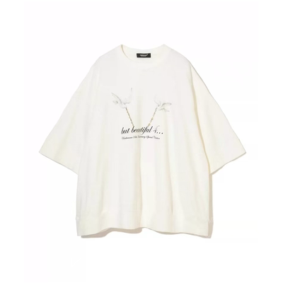 自主 undercover 高桥盾 26SS 简约高级感 小鸟字母印花短袖T恤