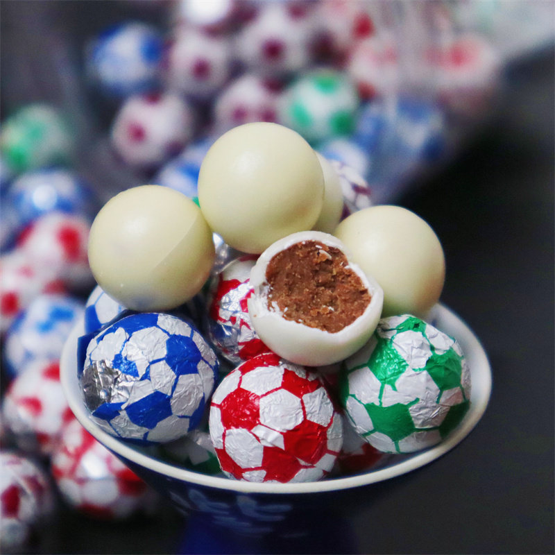 生机足球形巧克力球500g巧克力豆婚庆喜糖果怀旧零食（代可可脂）