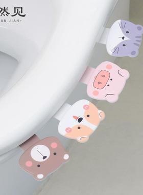 悠然见创意卡通动物可爱家居卫生间装饰品厕所实用马桶盖提
