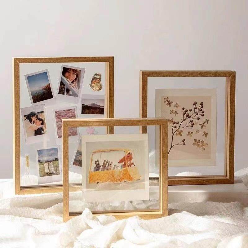 双面透明相框摆台6710寸创意摆件书法裱框字画拍立得展示架A4画框