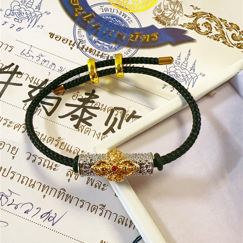 泰国龙婆禅南龙婆gee四面佛手绳黑红绳情侣款可调节