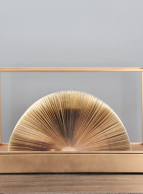 快速发货新中式几何体折纸摆件软装饰G家具陈设创意金属框色卡纸