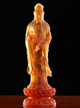 快速发货古法琉璃西方三圣佛像摆件客厅供L奉观世音家用阿弥陀佛