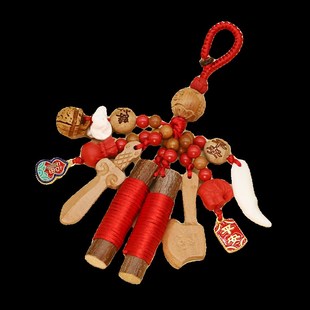 快速发货婴儿桃木宝剑挂件狗牙新生儿F出院东南桃树枝男女钥匙扣