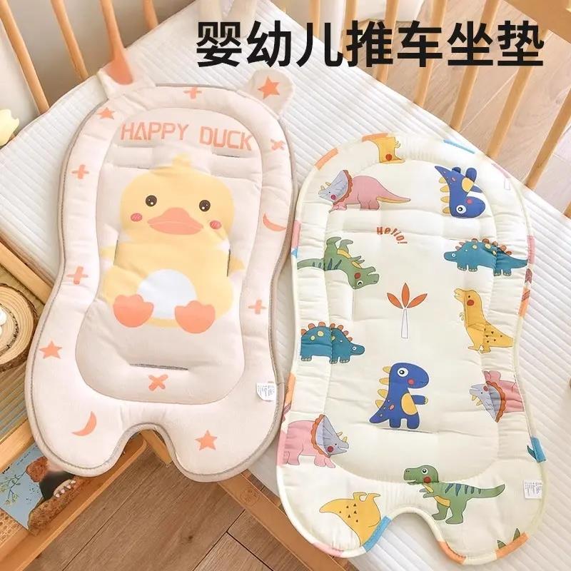 婴儿车坐垫子宝宝推车棉垫遛娃神器四季通用秋冬款靠?椅垫纯棉垫