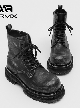 MRMX隐形内增高7CM秋冬季厚底中筒短靴男女款2025巨好看马丁靴男