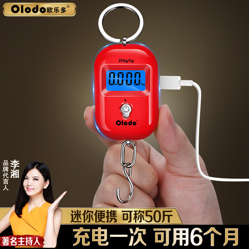 精准迷你手提电子秤可携式家用小型买菜勾称钥匙扣挂口袋秤充电款