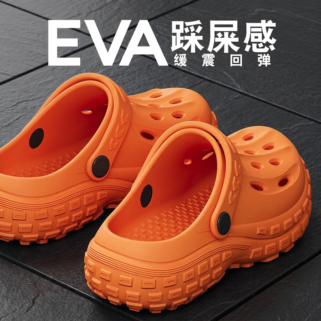 踩屎感洞洞鞋男夏季eva厚底外穿
