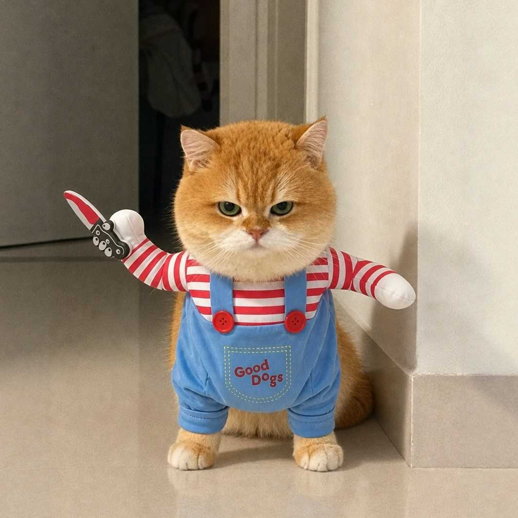 猫咪衣服宠物万圣节cos拍照道具狗狗变身装搞怪装饰金渐层布偶