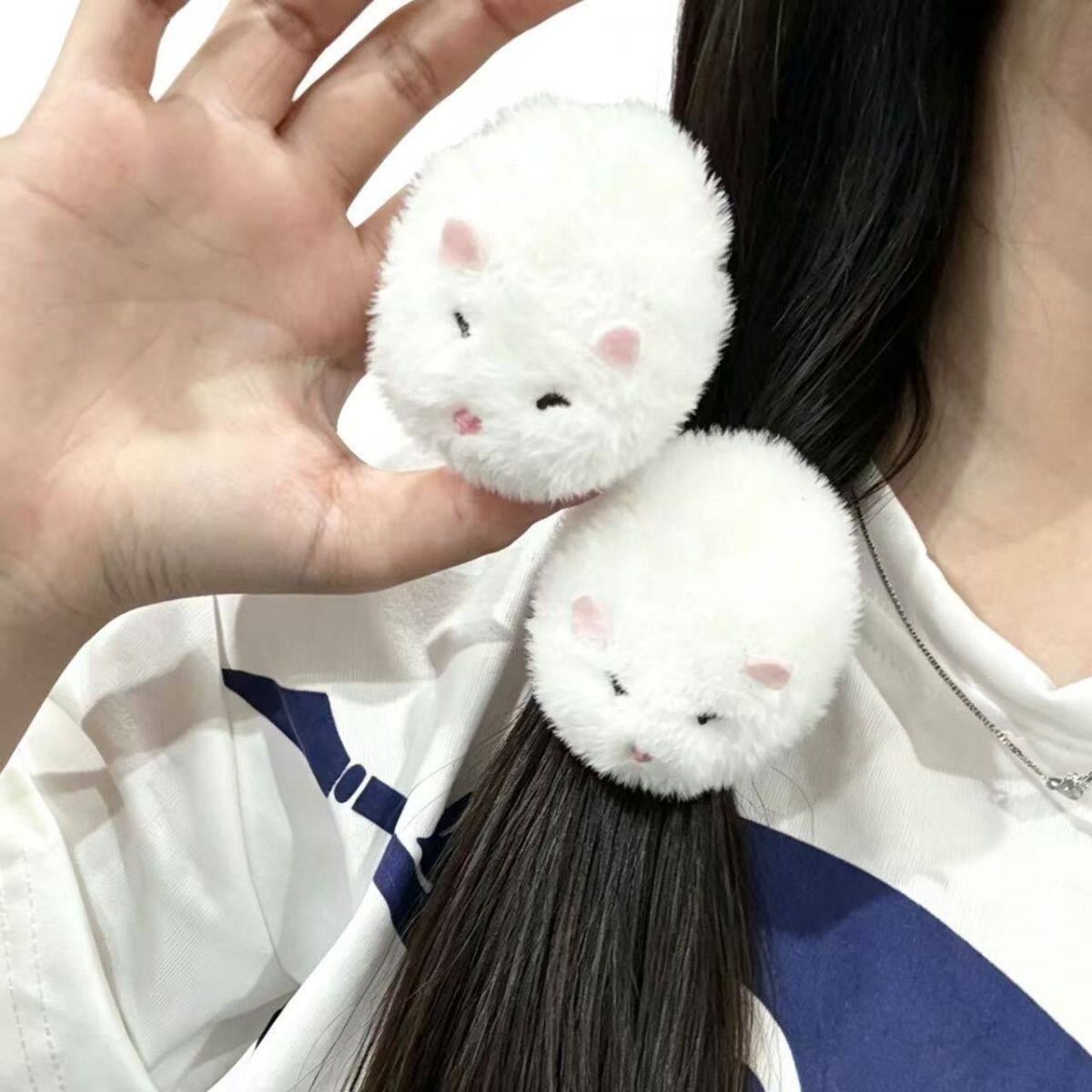 毛绒仓鼠鸭嘴边夹可爱日系