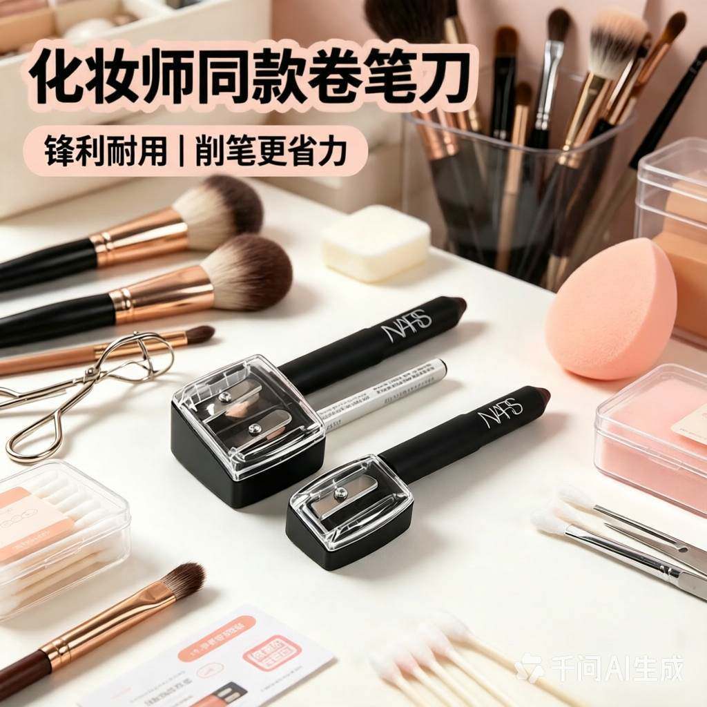 2026新款双孔修容卷笔刀六角眼线笔削笔器美妆唇线笔口红笔卧蚕笔