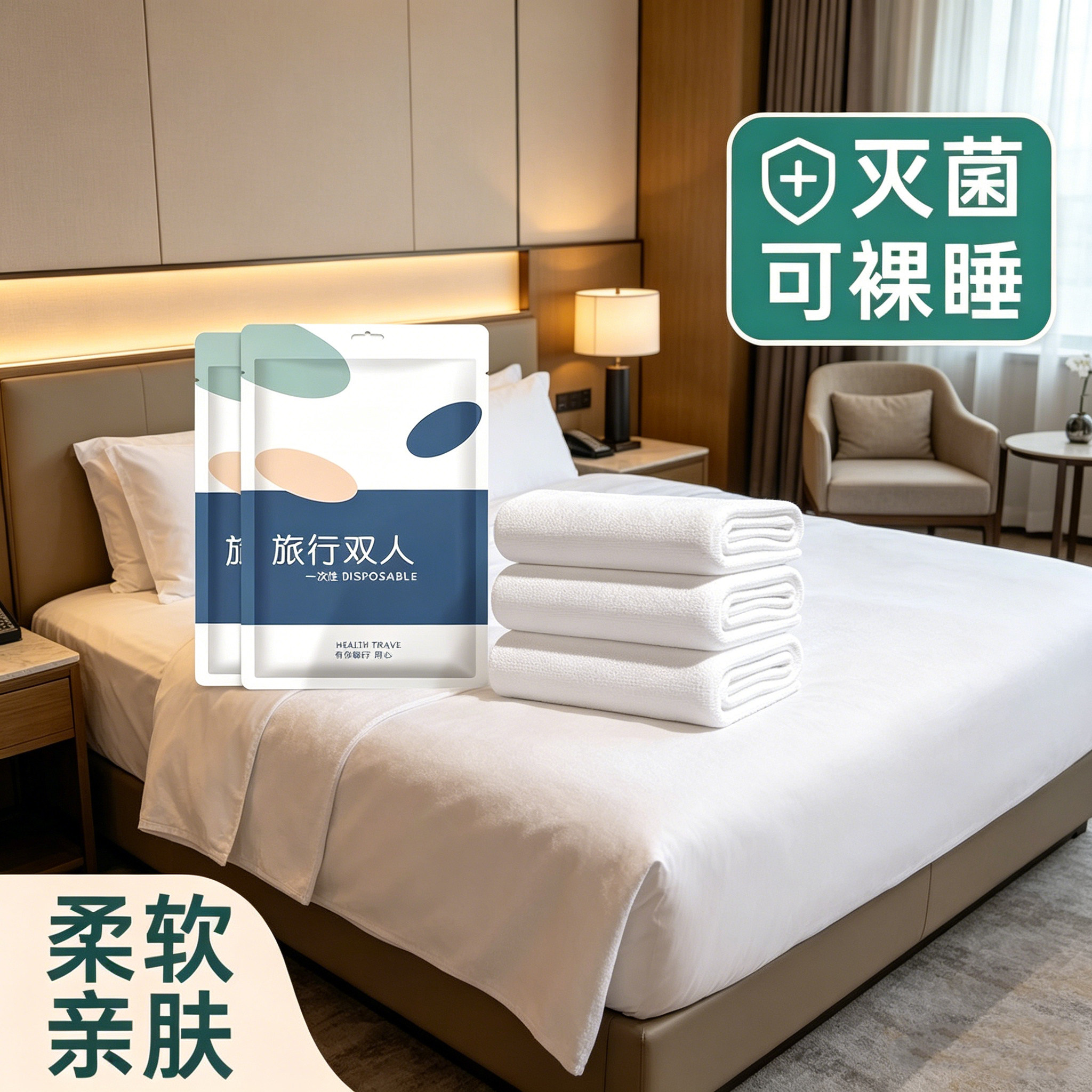 一次性床单被罩枕套四件套加厚酒店旅游情侣旅行床上用品隔脏便携