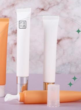 源头工厂现货唇膏软管包材化妆品软管包装20g白色橙色按摩头管