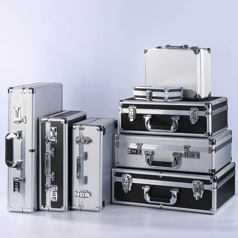 手提工具箱铝合金密码文件箱保险五金设备大号声卡收纳现金钱小盒