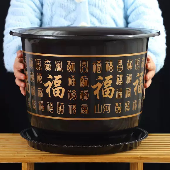 特大号塑料树脂花盆特价清仓仿陶瓷加厚种果树绿萝花盆送托盘