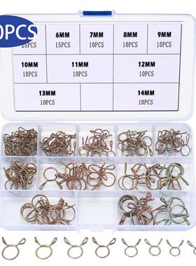100/120/126/310/285pcs彩锌单线钢丝喉箍套装手捏水管夹盒装