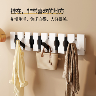 玄关挂衣架钢琴键挂钩帽子衣服卧室壁挂上墙免打孔进门实木挂衣钩