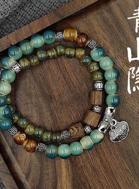 手工定制景德镇陶瓷手链新中式手串礼物女款串珠手串民族风中国风