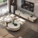 意式 轻奢高端岩板圆形茶几组合现代简约小户型设计师客厅家用新款