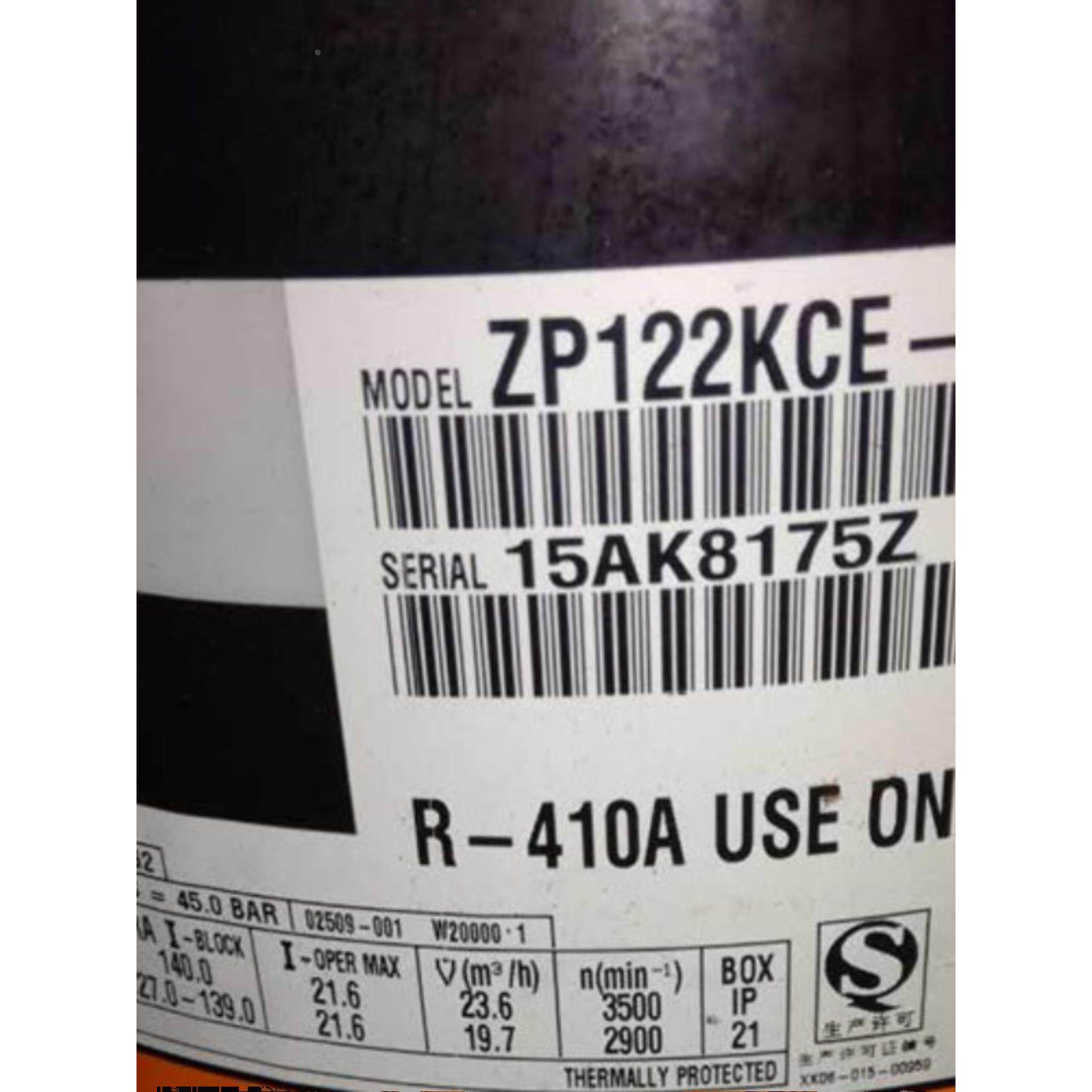 适配谷轮压缩机ZPI104KCE ZPI122KCE ZP104KCE-TFD-522制冷压缩机