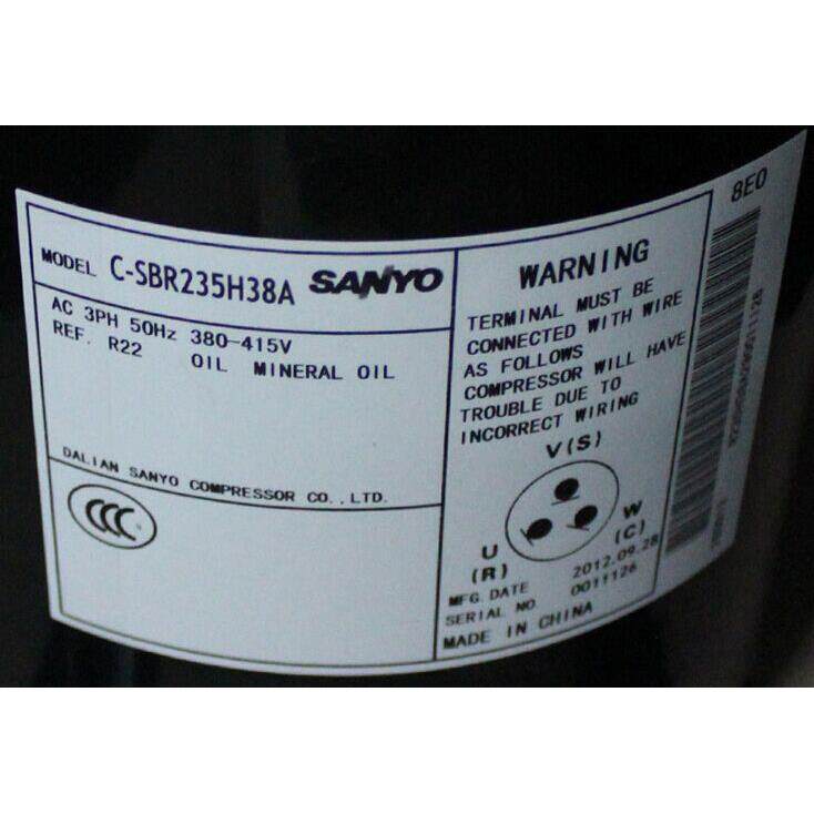 包邮适配三洋制冷压缩机C-SBR235H38A全新原装三洋空调制冷压缩机