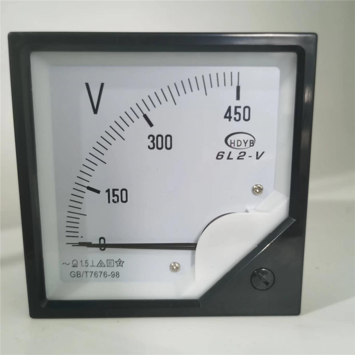 正品上海华东指针表直接式交流6L2-450V电流电压表面板80*80方形