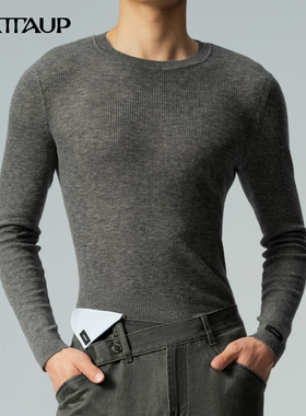 【新品】NATTAUP F系列透感水溶羊毛针织衫/造型多用巾灰色黑色