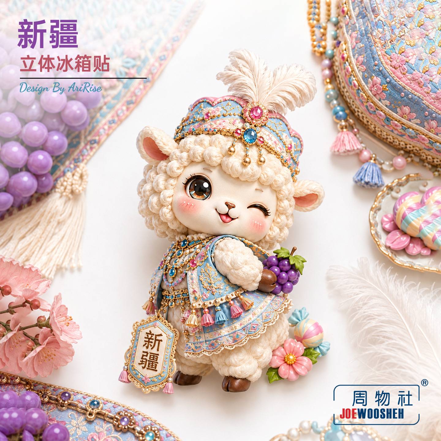 新疆可爱的小羊冰箱贴立体磁性贴旅行伴手礼礼物家居装饰贴
