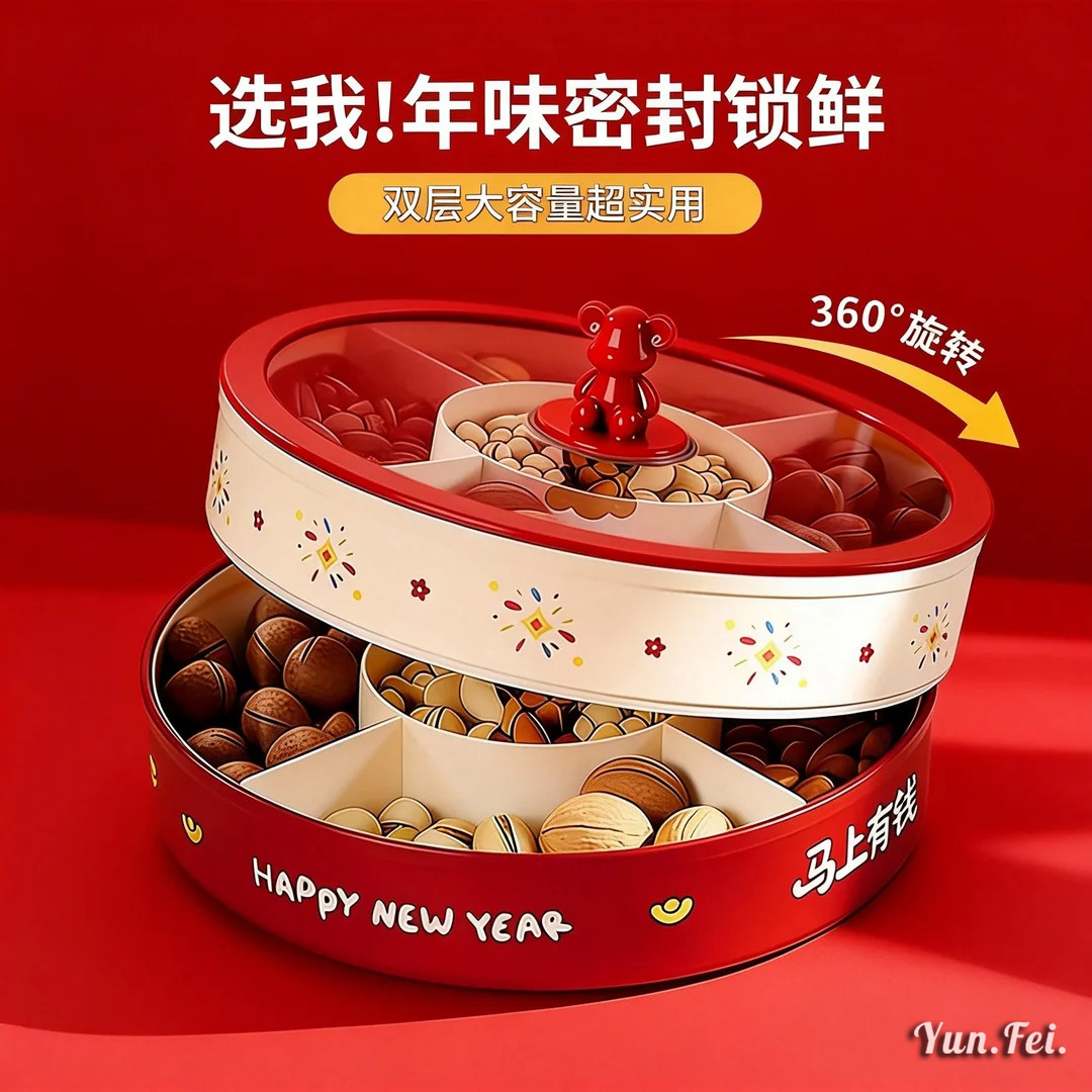 干果盘客厅茶几家用分格糖果收纳盒过新年坚果水果瓜子零食摆放盘,餐饮具,果盆/果盘/果篮,淘宝优惠券,粉丝福利购,淘宝优惠卷
