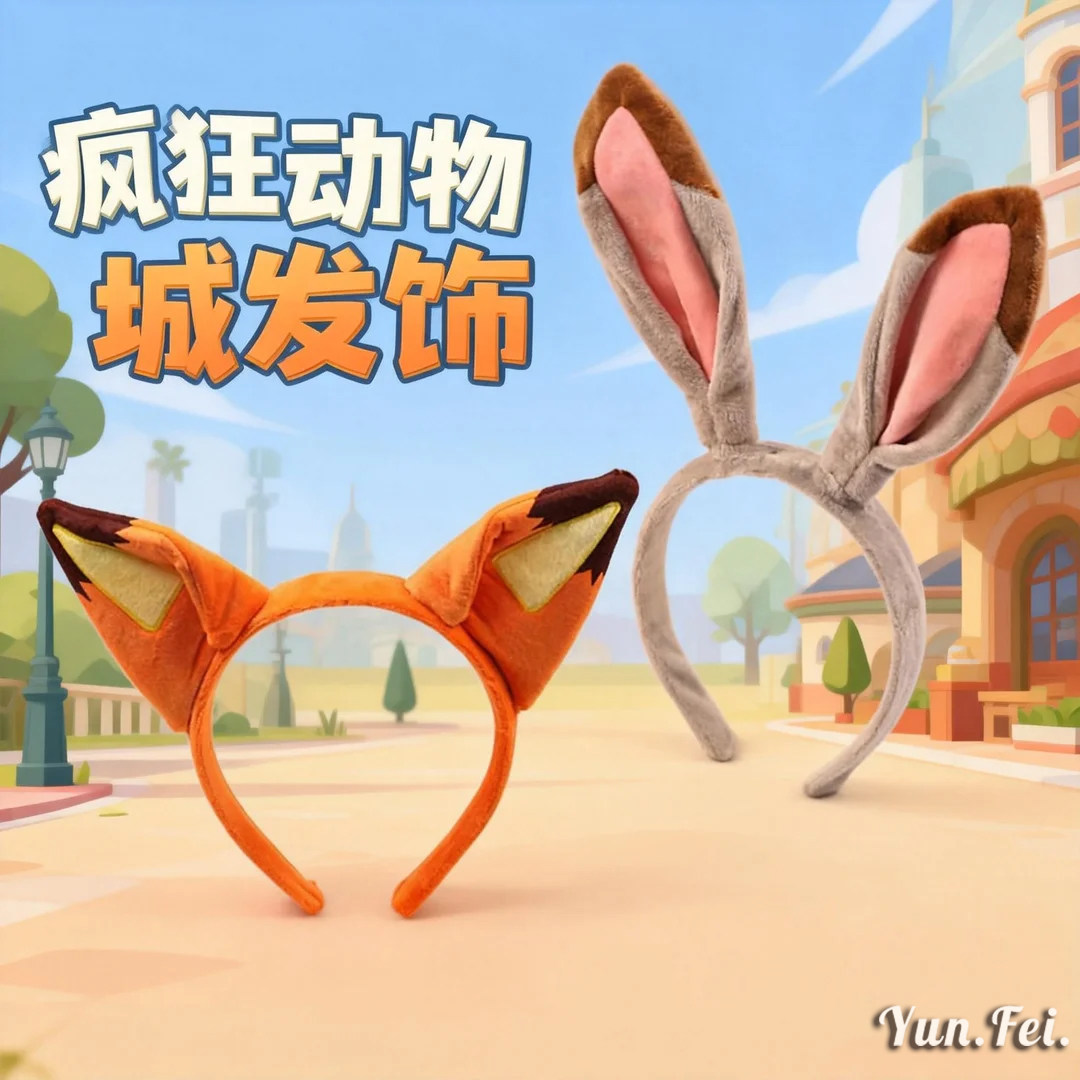 疯狂动物城头饰发箍可爱朱迪兔子警官尼克耳朵发卡乐园拍照头饰品,童装/婴儿装/亲子装,发饰,淘宝优惠券,粉丝福利购,淘宝优惠卷