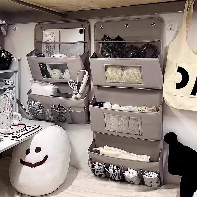 床上置物架墙面上放手机衣物的收纳挂袋上铺床头床边挂篮宿舍好物