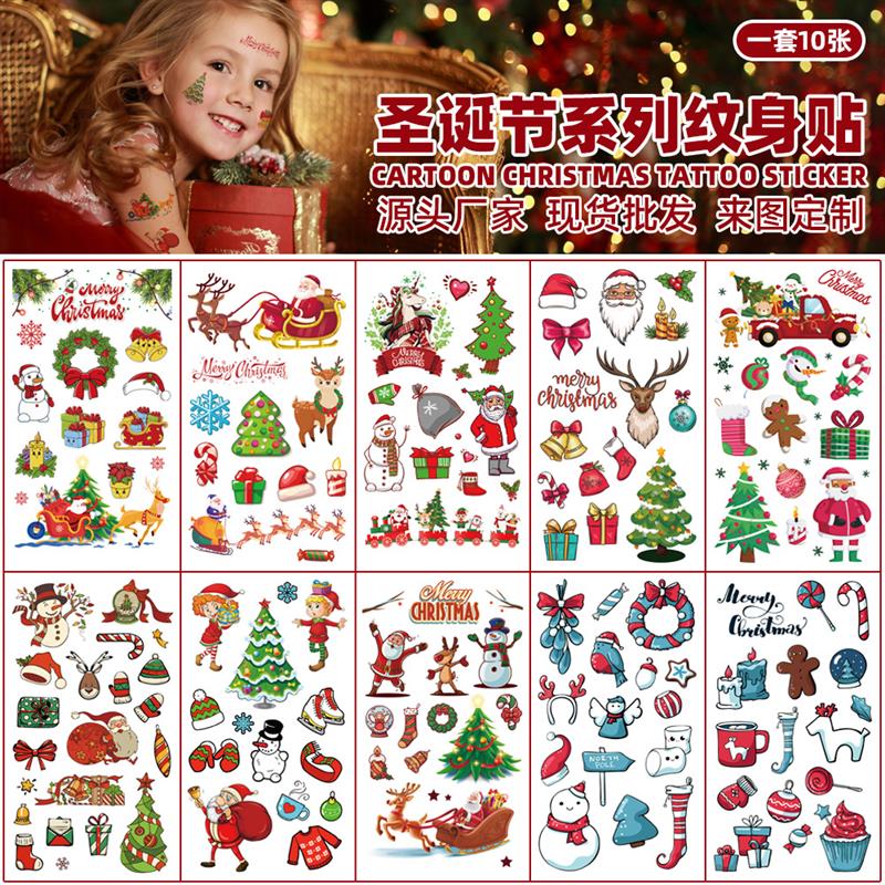 Christmas cartoon tattoo sticker waterproof party decor.atio