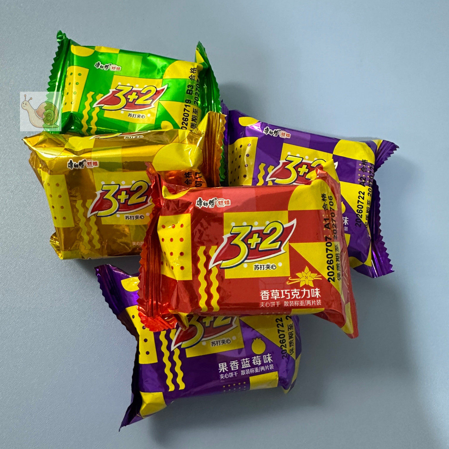 【严选】康师傅3+2苏打夹心饼干柠檬奶油巧克力花生混合散装办公