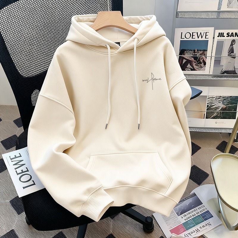 潮牌卫衣男女同款春季连帽简约宽松打底衫美式重磅纯棉外套情侣