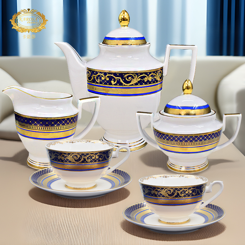 高档骨瓷咖啡具套装欧式奢华英式下午茶具对杯家用整套乔迁礼盒