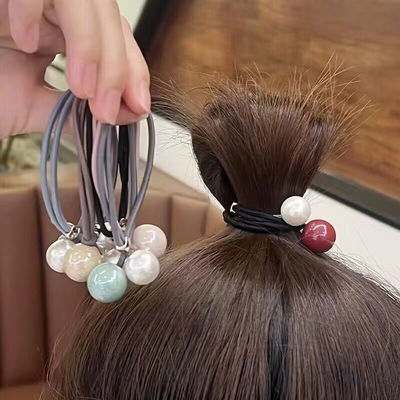 简约珍珠头绳女扎发丸子头橡皮筋
