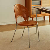 贝壳椅家用加厚餐桌椅简约实木椅商用铁艺靠背椅轻奢高级感休闲椅